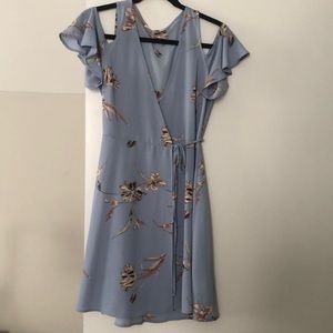 Lush Floral Cold Shoulder Wrap Dress